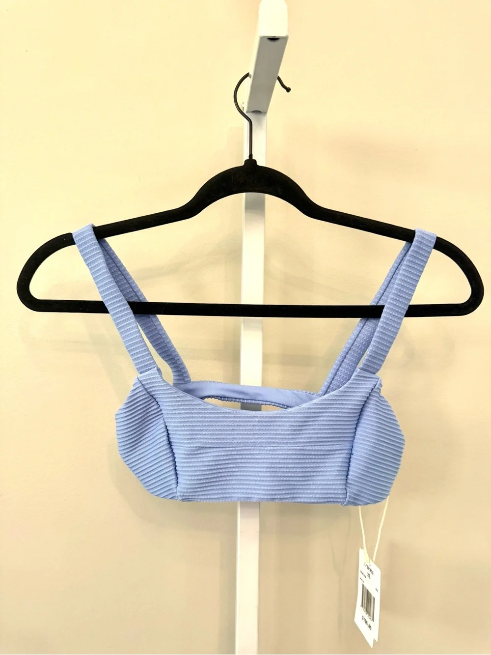 L*Space For Anthropology Jess Ribbed Bikini Top Light Blue Size XS NWT Swim